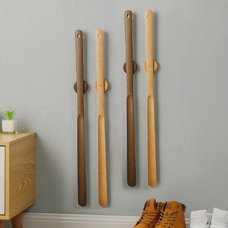 Household Lengthened Beech Magnetic Shoehorn