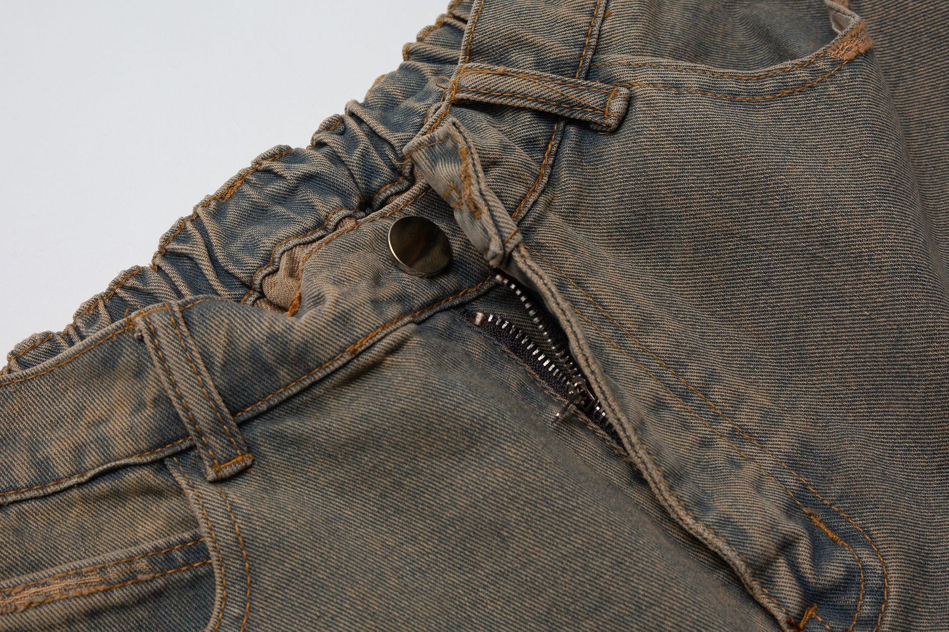 Men's Distressed Vintage Cotton Denim Shorts