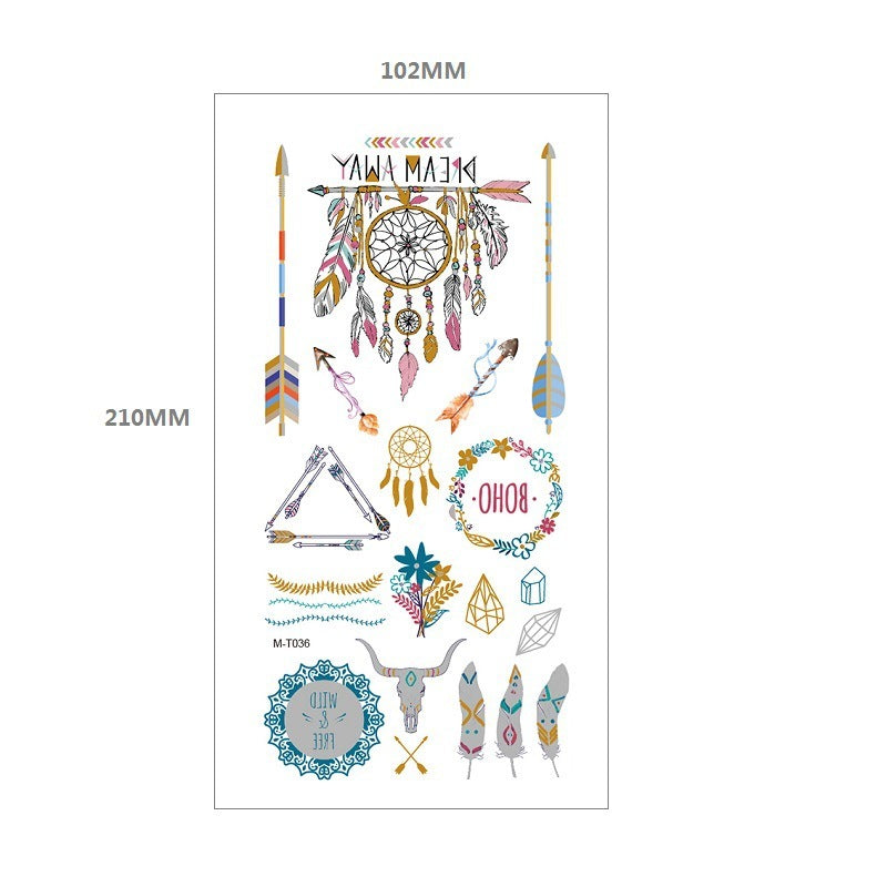 Gliding Tattoo Sticker Water Transfer Waterproof Tattoo Sticker