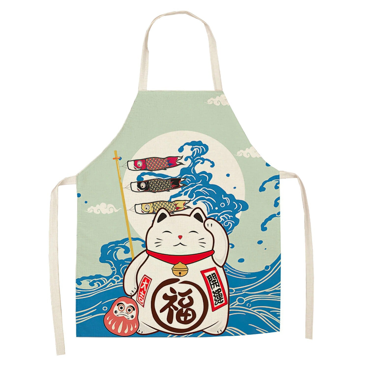 Cartoon Cat Digital Printing Sleeveless Apron