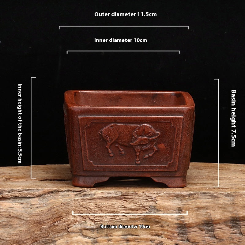 Purple Sand Flowerpot Classical Square Stick Bottle Desktop