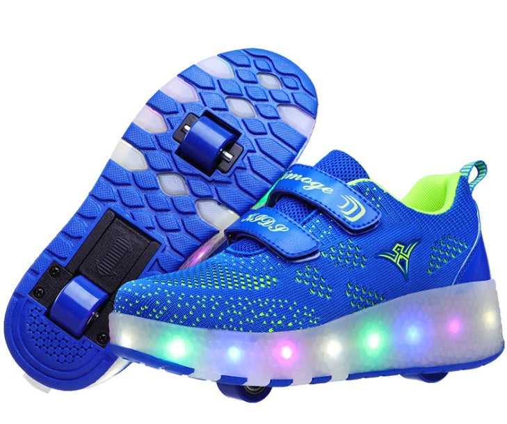 Rechargeable two-wheeled light shoes