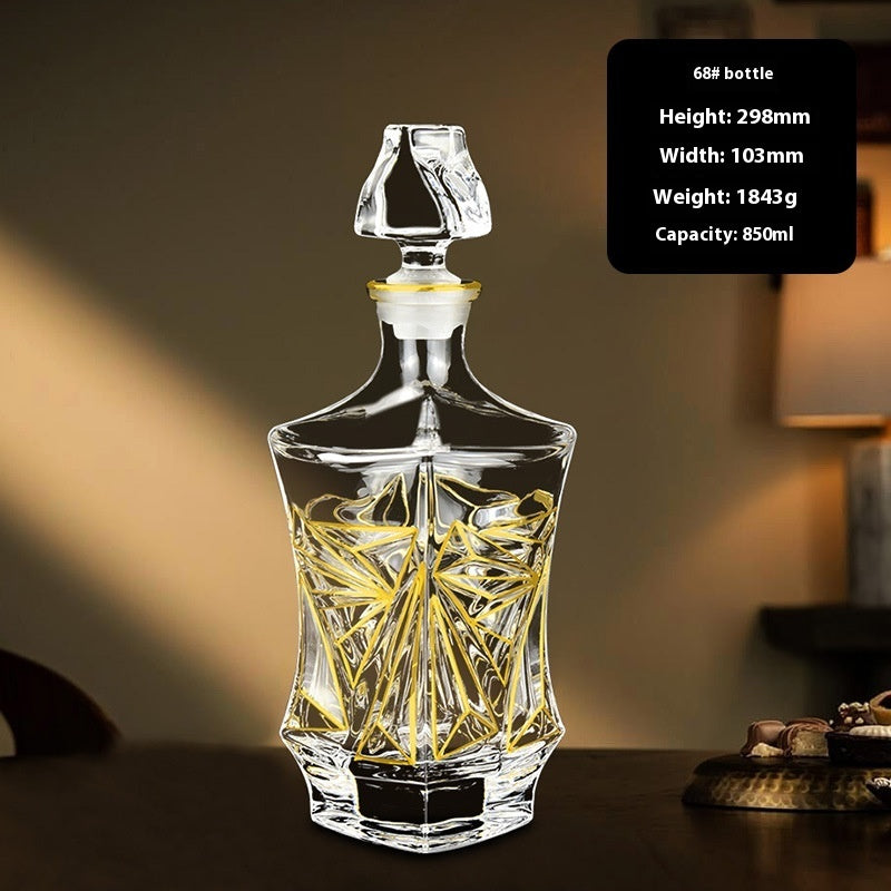 Hand-painted Gold Glass Wine Bottle Internet Celebrity Home High-end Wine