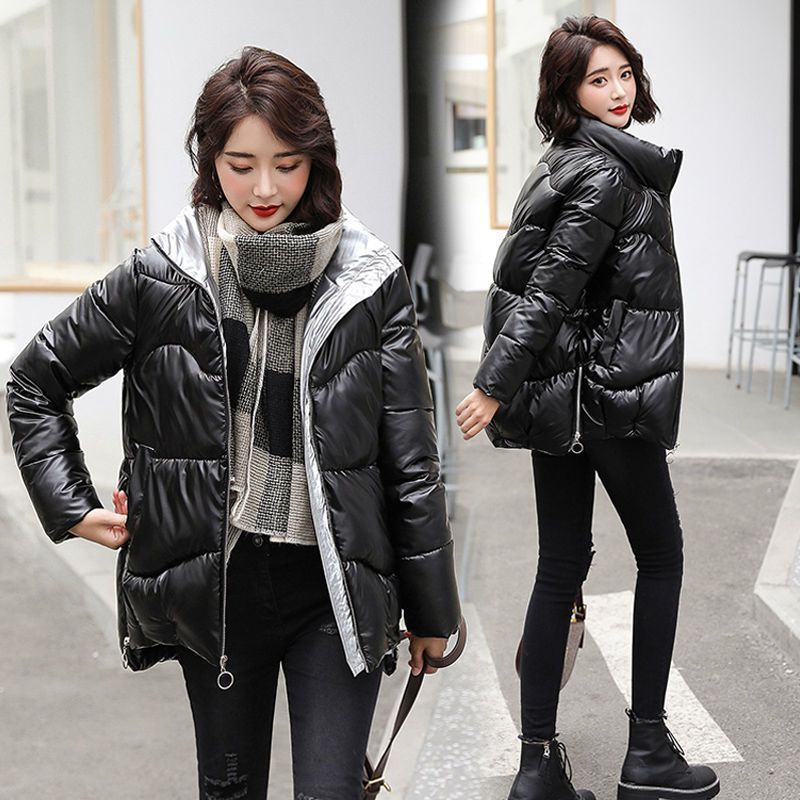 Women's short shiny down padded jacket