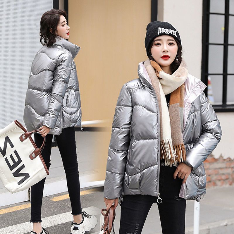 Women's short shiny down padded jacket
