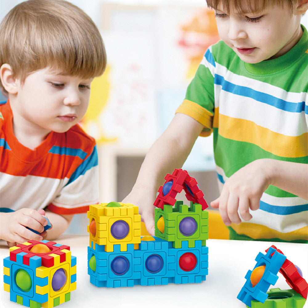 Assembling Building Blocks 3D Puzzle Model Press To Construct Children's Fun Interactive Educational Toys