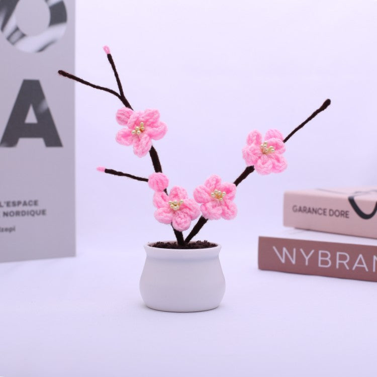 Handmade Potted Plum Blossom Emulational Flower Decoration
