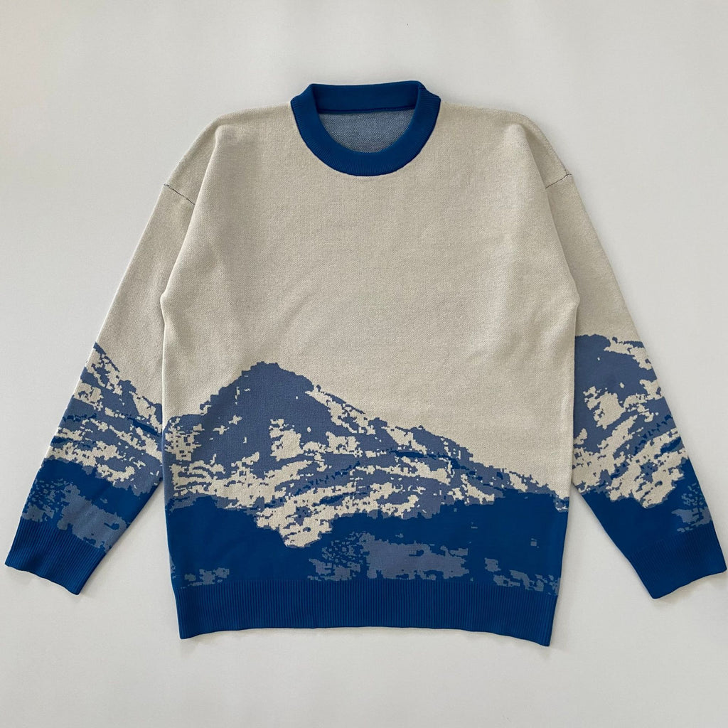 Tide Brand Snow Mountain Sweater Men Gradient Casual Knit Sweater Men