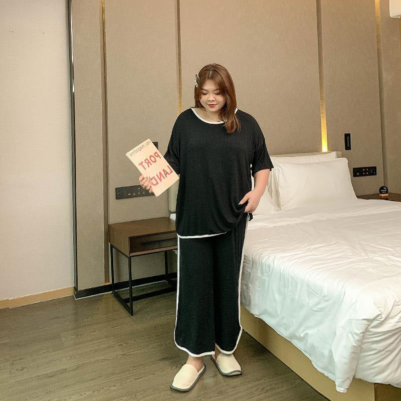 Half Sleeve Trousers Casual Home Two-piece Suit For Women Ins Fashion