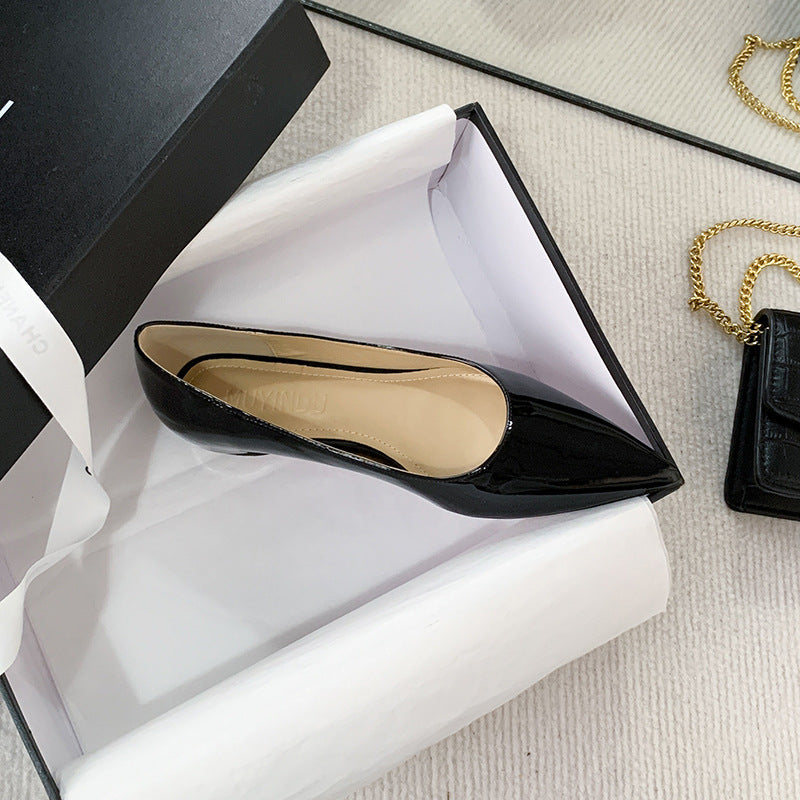 Red Bottom Nude Pointed Flat Shoes