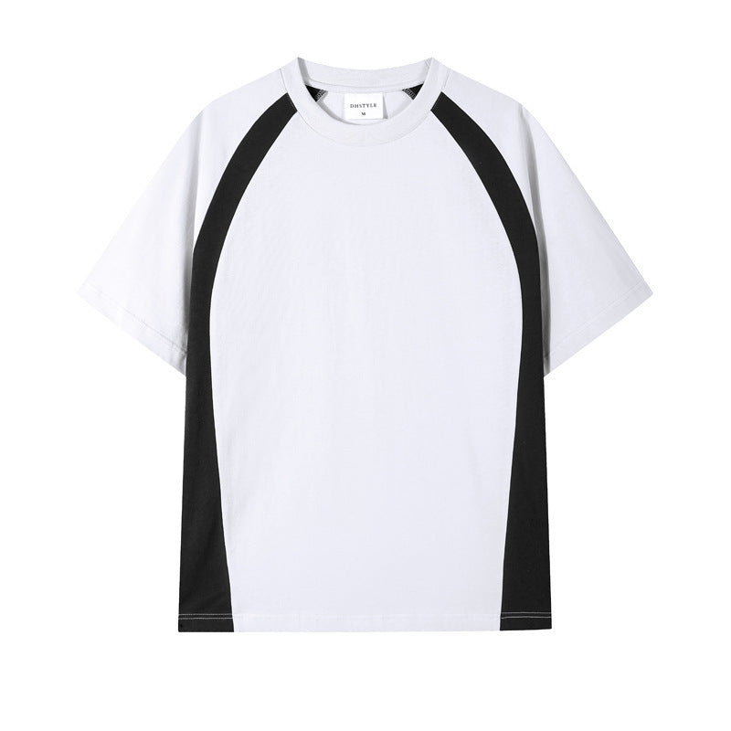 Combed Cotton Double Yarn Drop Shoulder Short Sleeve Matching Couple T-shirt