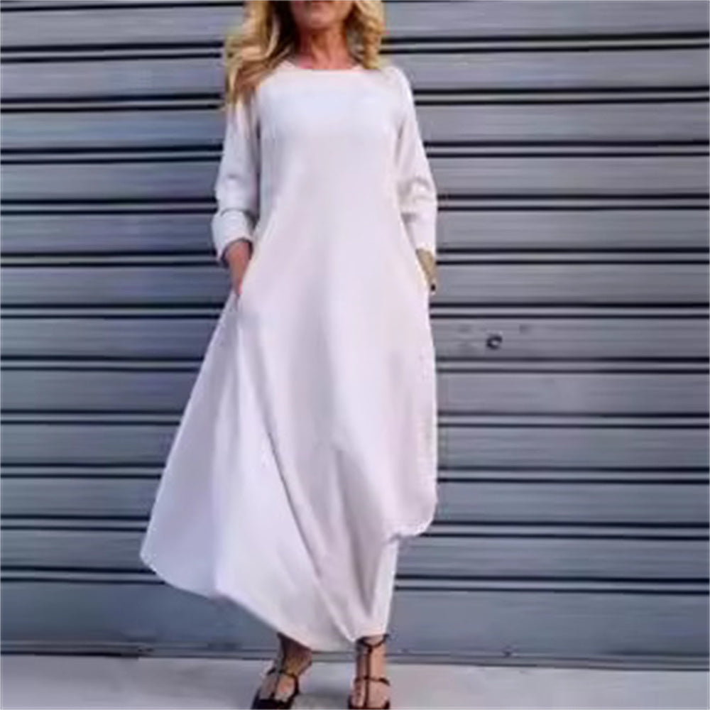 Women's Fashion Loose Casual Cotton And Linen Dress