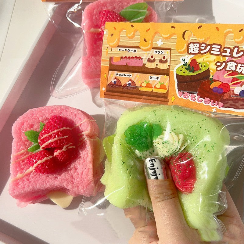 Cake Strawberry Toast Decompression Toy