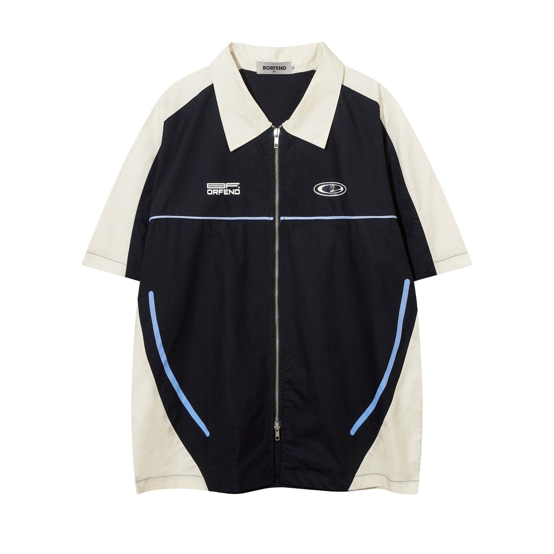 High Street Matching Letters Printing Lapel Short Sleeve Shirt