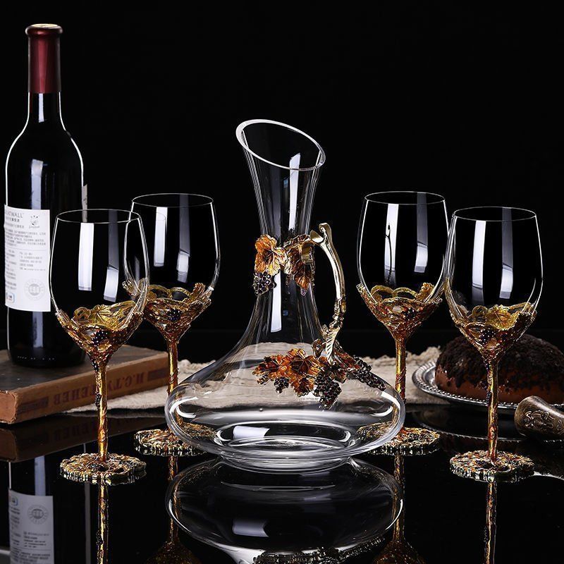 Home Fashion Enamel Crystal Red Wine Glass