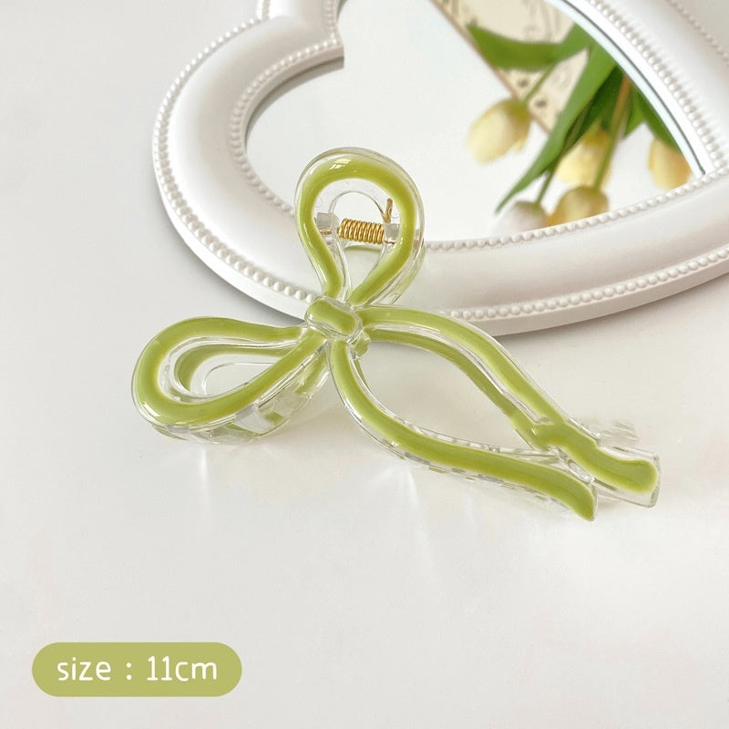 High-grade Bow Barrettes Jelly Color Dripping Oil Grip Women's Headdress