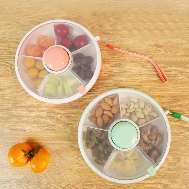 Children's Snacks With Lid Can Be Carried At Home Rotating Fruit Plate