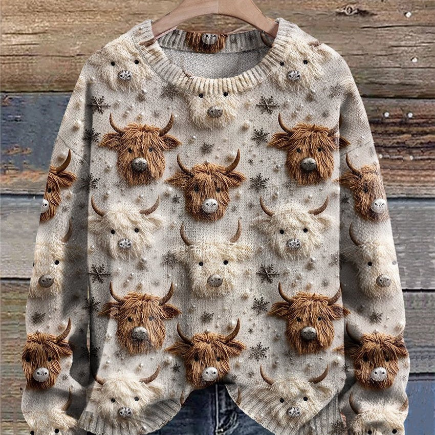 Women's Christmas Casual Round Neck Long Sleeve Sweater