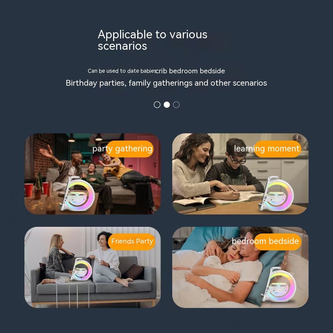 Bluetooth Speaker with Wireless Charger and Alarm Clock