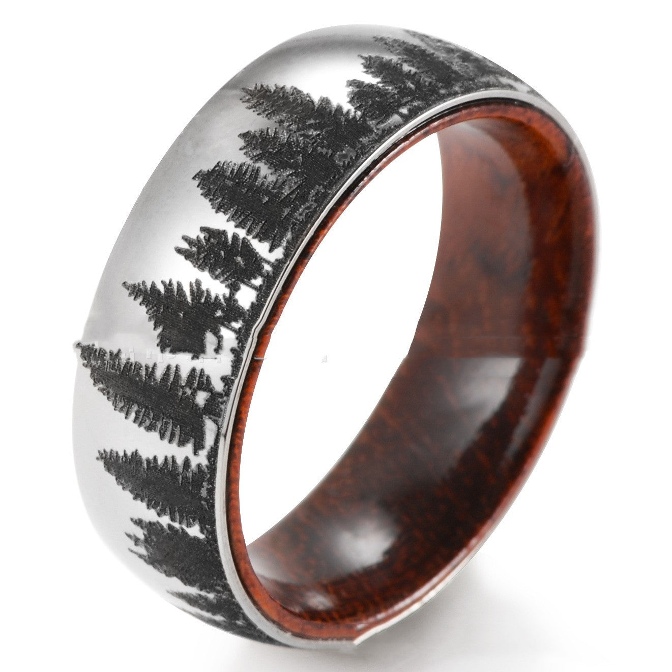 Outdoor Pattern Minimalist Titanium Ring