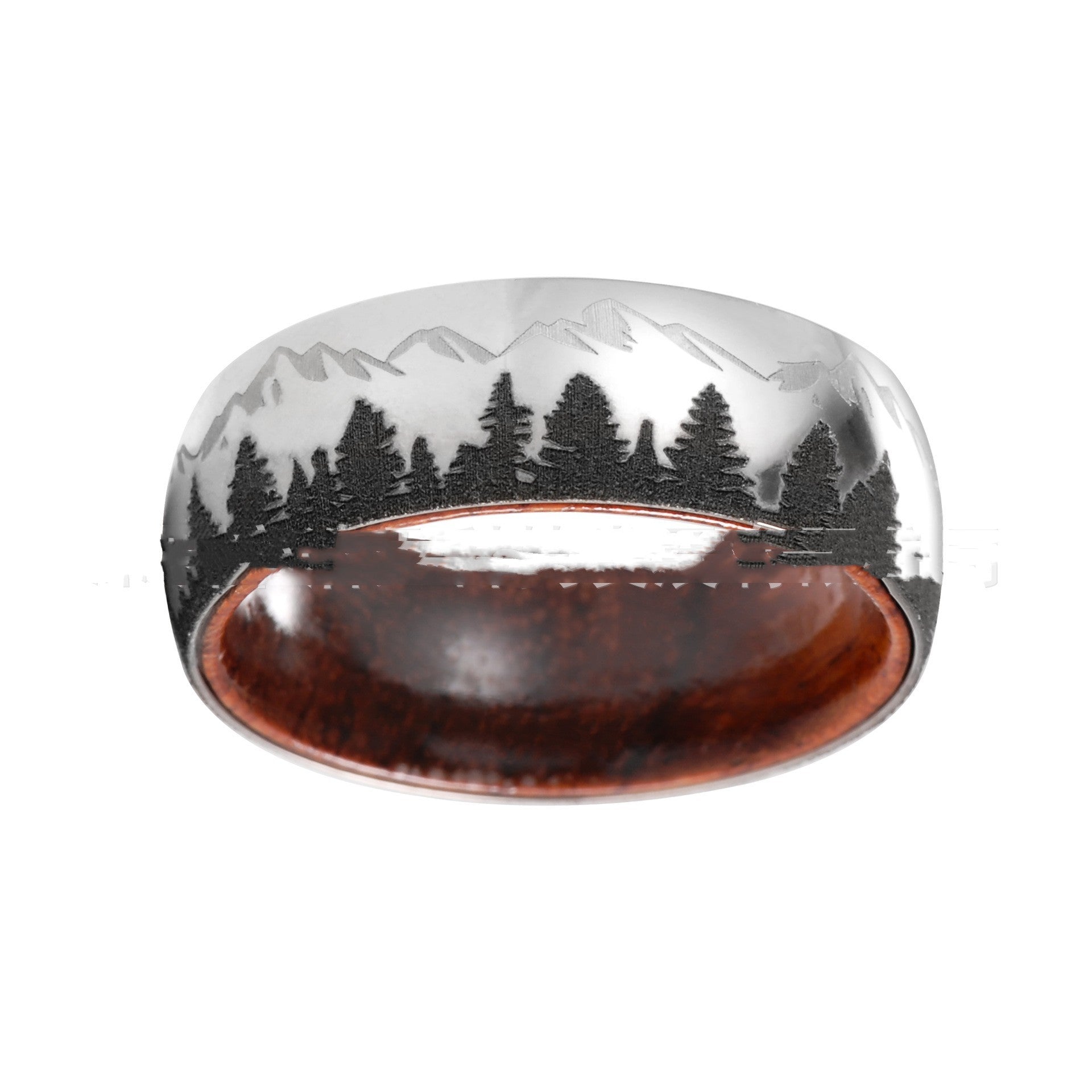 Outdoor Pattern Minimalist Titanium Ring