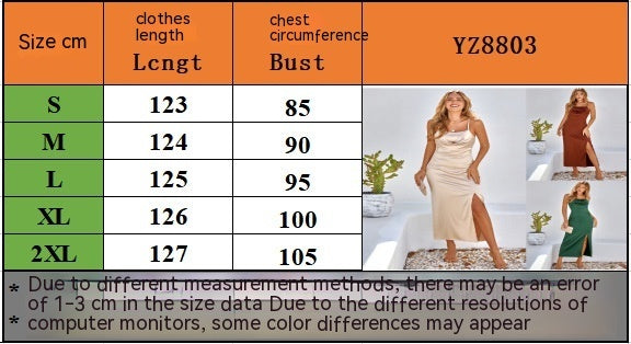 Women's Pure Color Split Suspender Dress