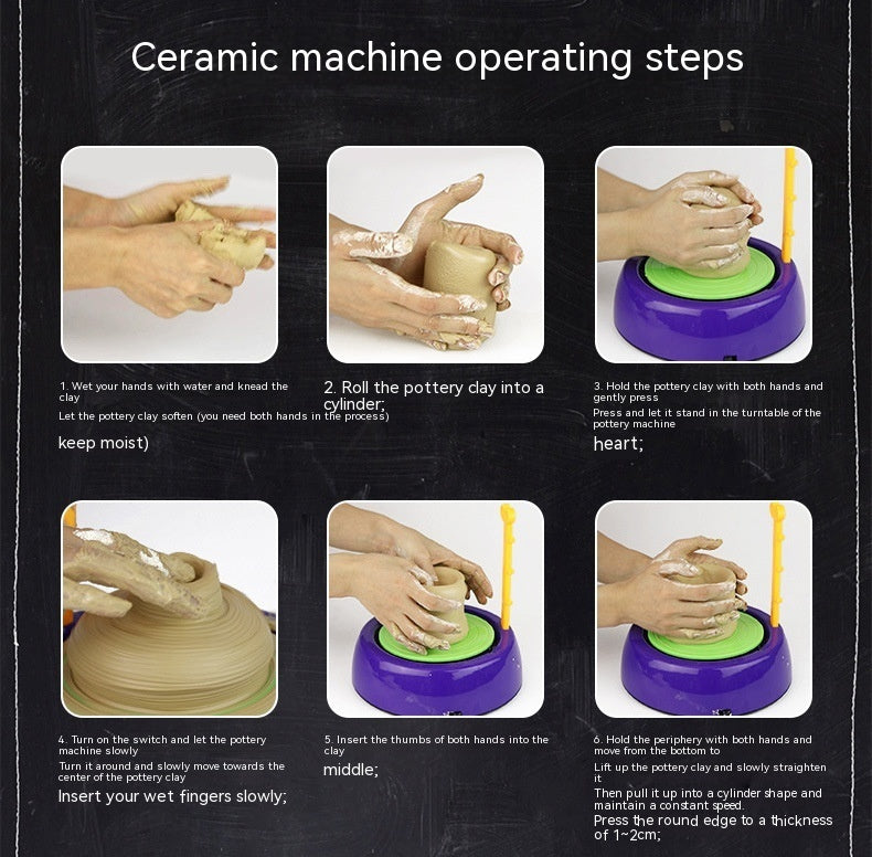 Children's Potter's Wheel Electric Toy Drawing Blank Pottery Clay Machine