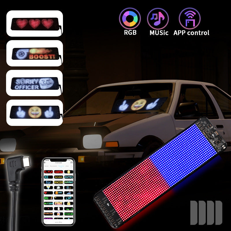 Bluetooth Car Mounted Flexible LED Full-color Soft Screen