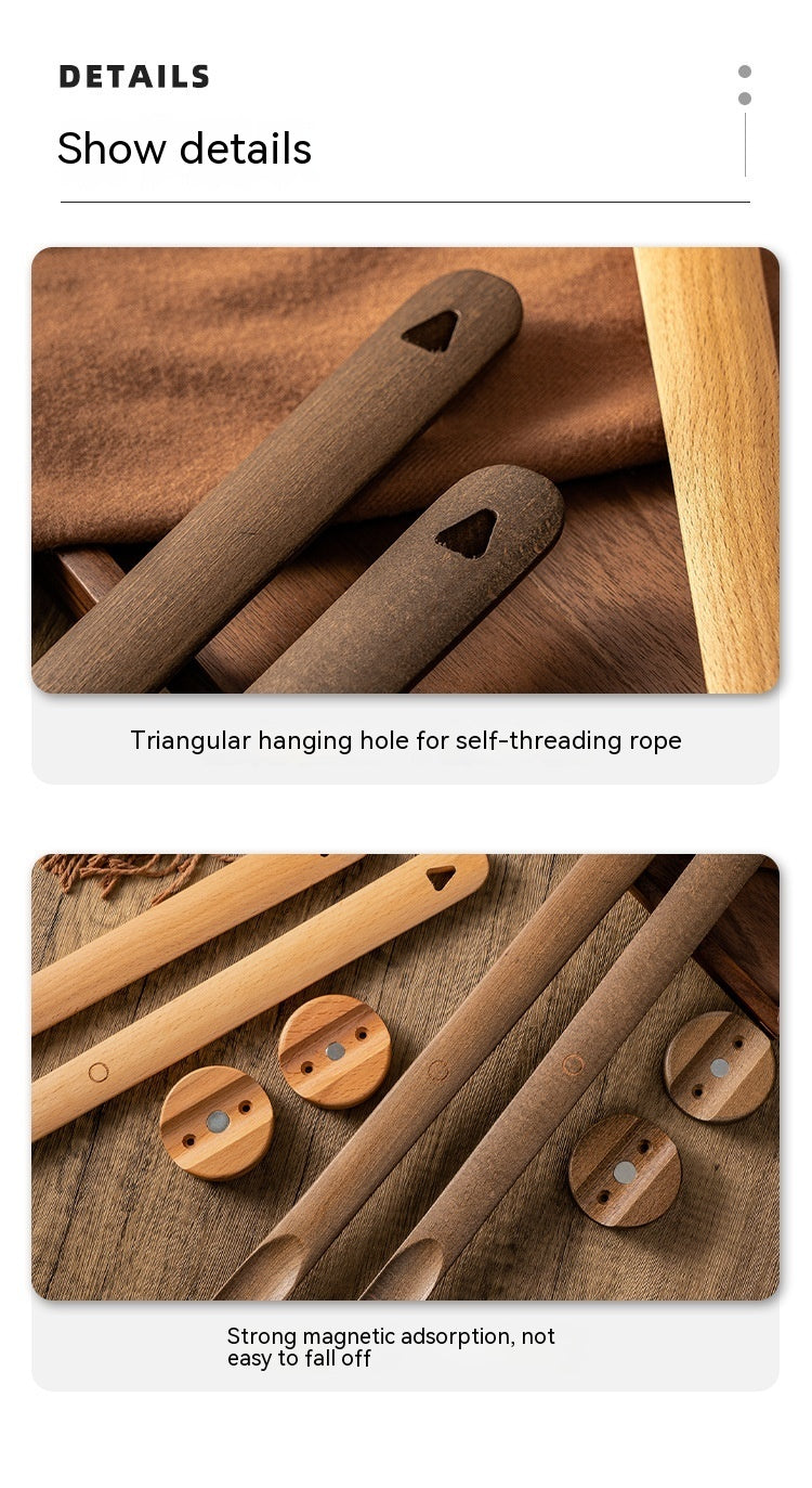 Household Lengthened Beech Magnetic Shoehorn