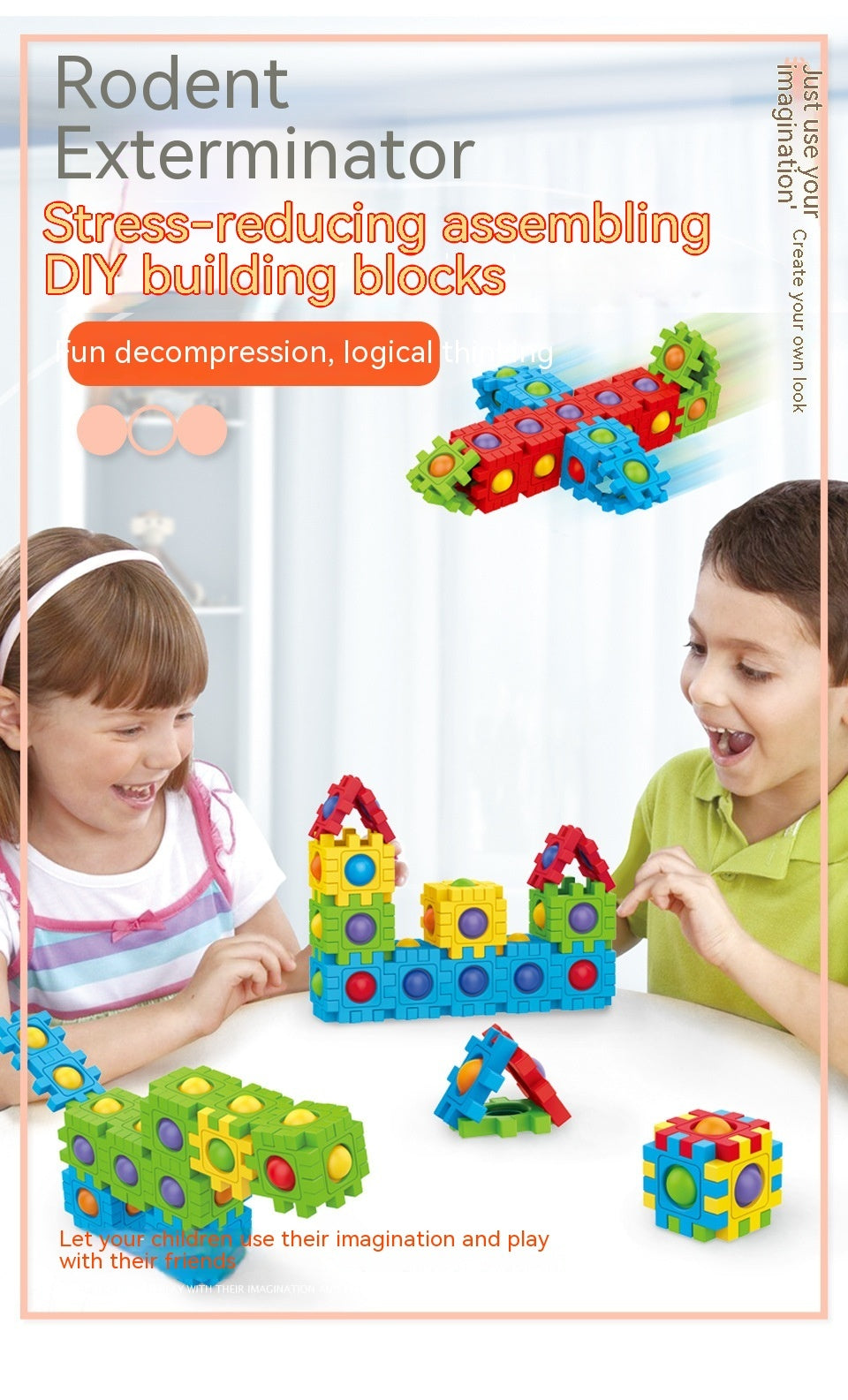 Assembling Building Blocks 3D Puzzle Model Press To Construct Children's Fun Interactive Educational Toys