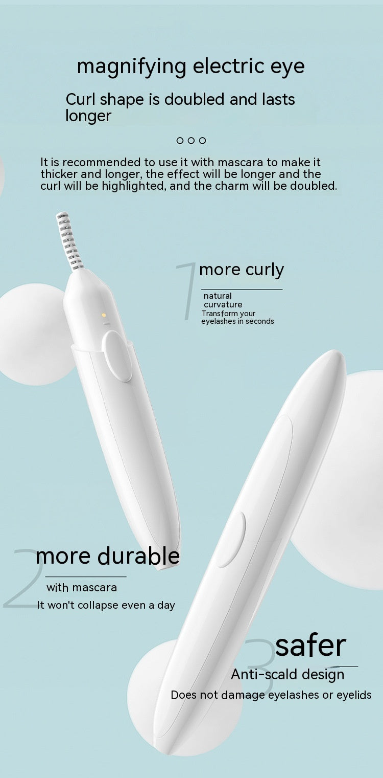 Electric Heating Bruch Head Eyelash Curler Long-lasting Curling Shaping Beauty Instrument
