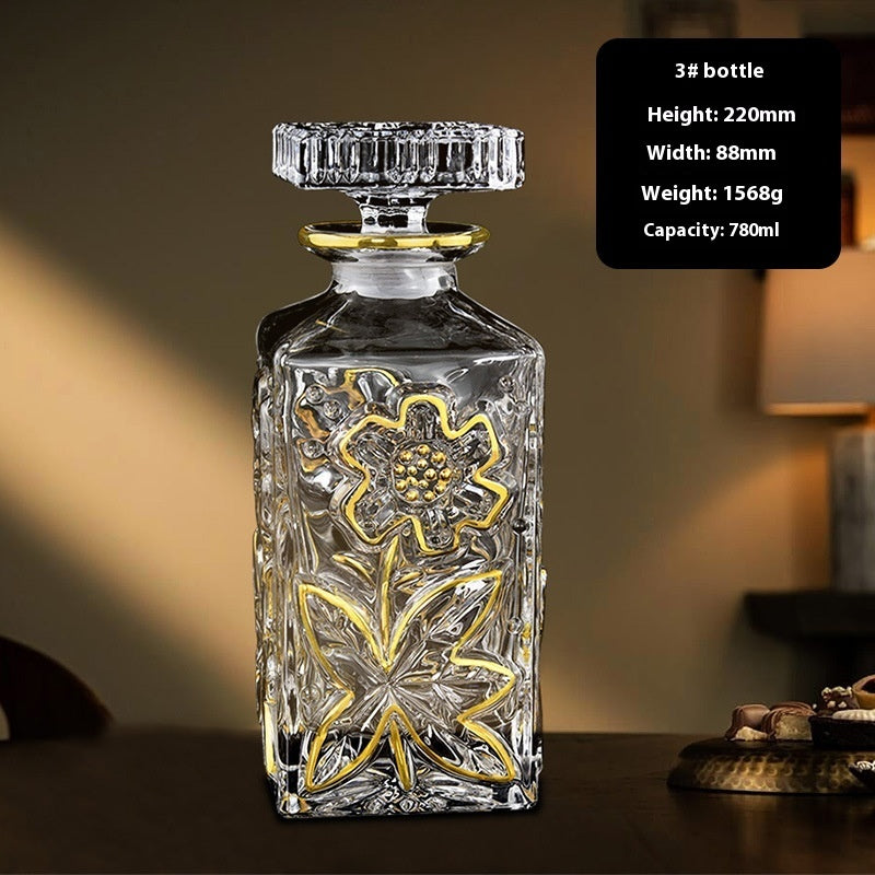 Hand-painted Gold Glass Wine Bottle Internet Celebrity Home High-end Wine