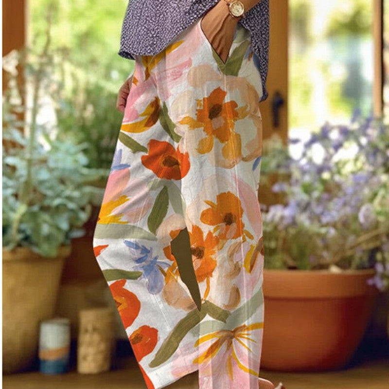 3D Digital Printing High Waist Drawstring Baggy Pants Women