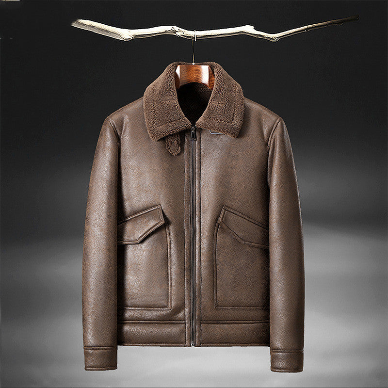 Men's Leather And Fur Motorcycle Jacket Factory