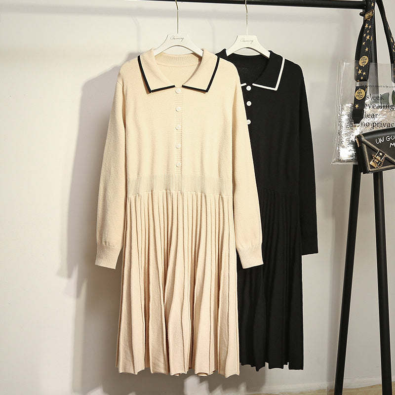 Plus fat long sweater dress