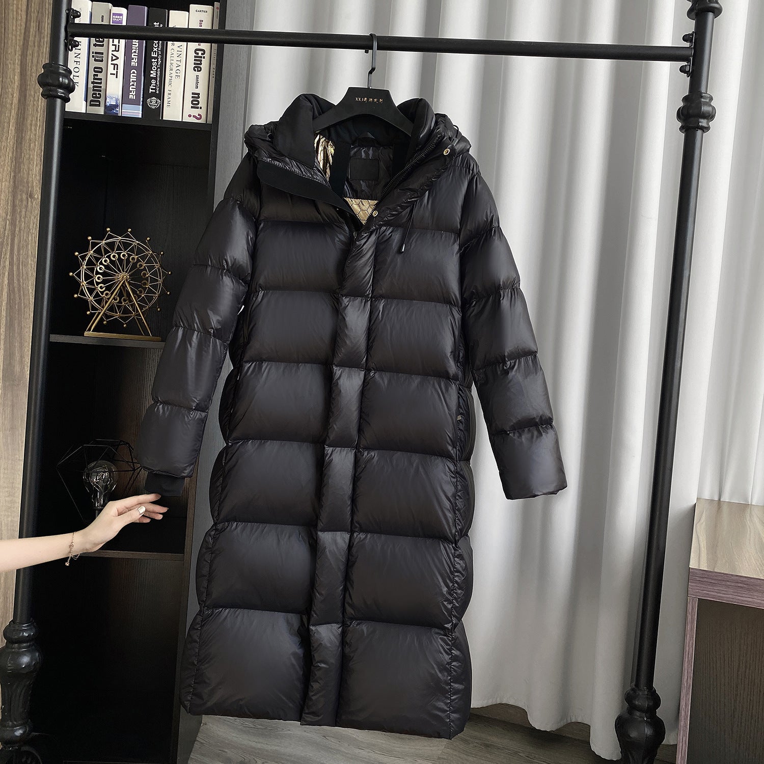 White Duck Down Mid-length Down Jacket Women
