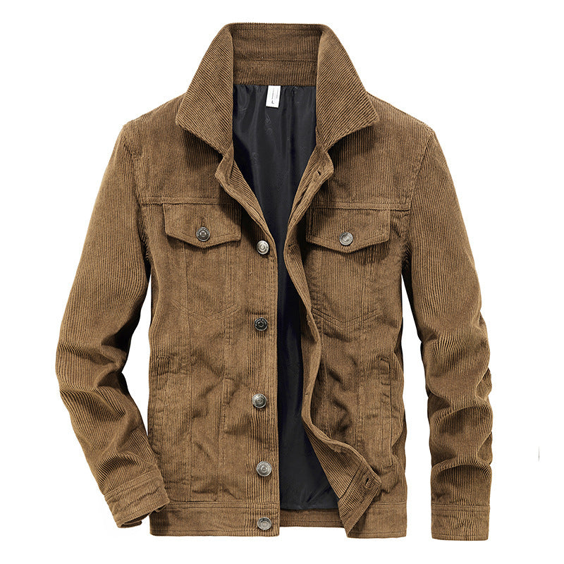 Jacket Men's Thin Corduroy Jacket Men's Retro Workwear Jacket