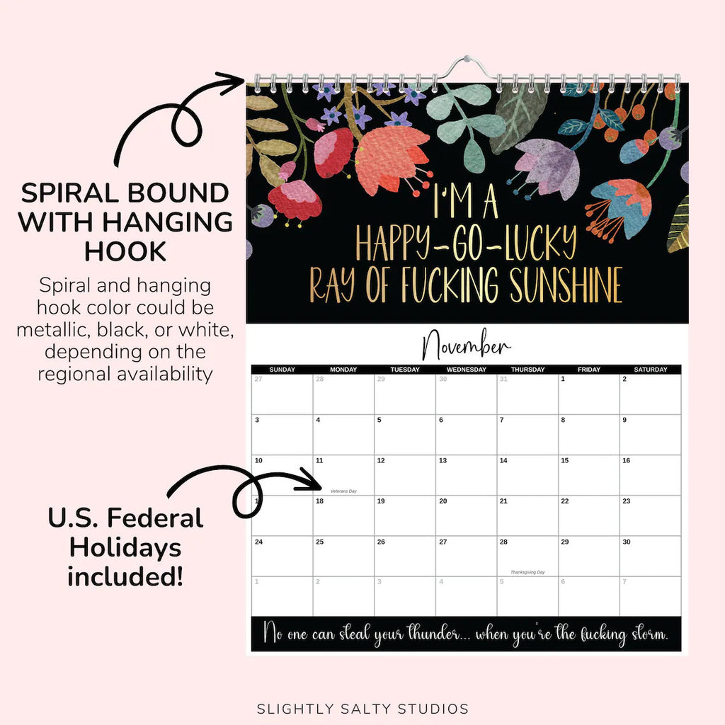 2024 Flower Calendar Spoof Living Room Wall Calendar