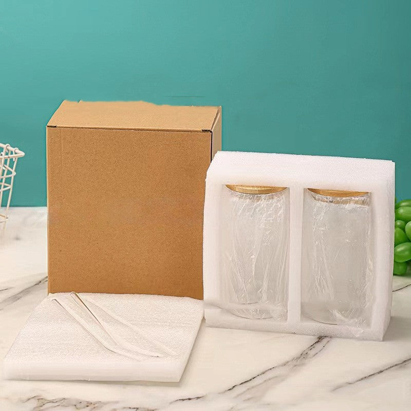 16oz Glass Bottle With Bamboo Cap Drink Juice Cup With Straw