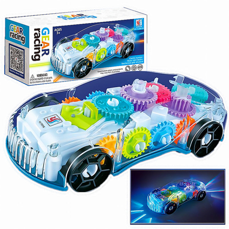 Transparent Gear Concept Light Music Electric Toy Car Model