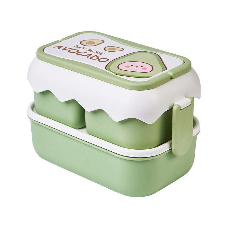 Women's Fashion Simple Cute Double-layer Large Capacity Lunch Box