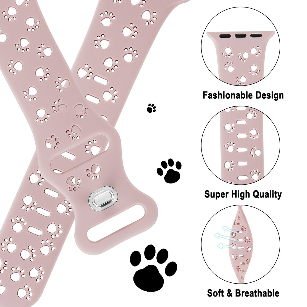 Cat's Paw Hollow Solid Color Silicone Strap