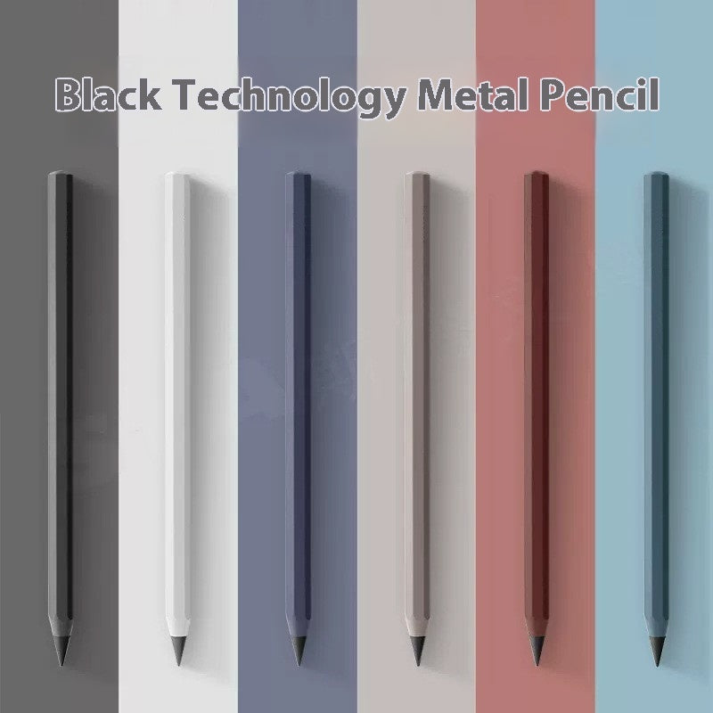 Black Technology Can't Finish Writing Metal Octagonal Penholder Eternal Pencil