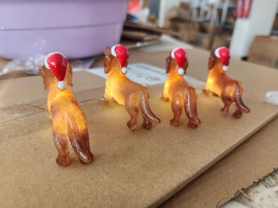 Festival Decorative Lamp Resin Simulation Transparent Sausage Dog Christmas String Light