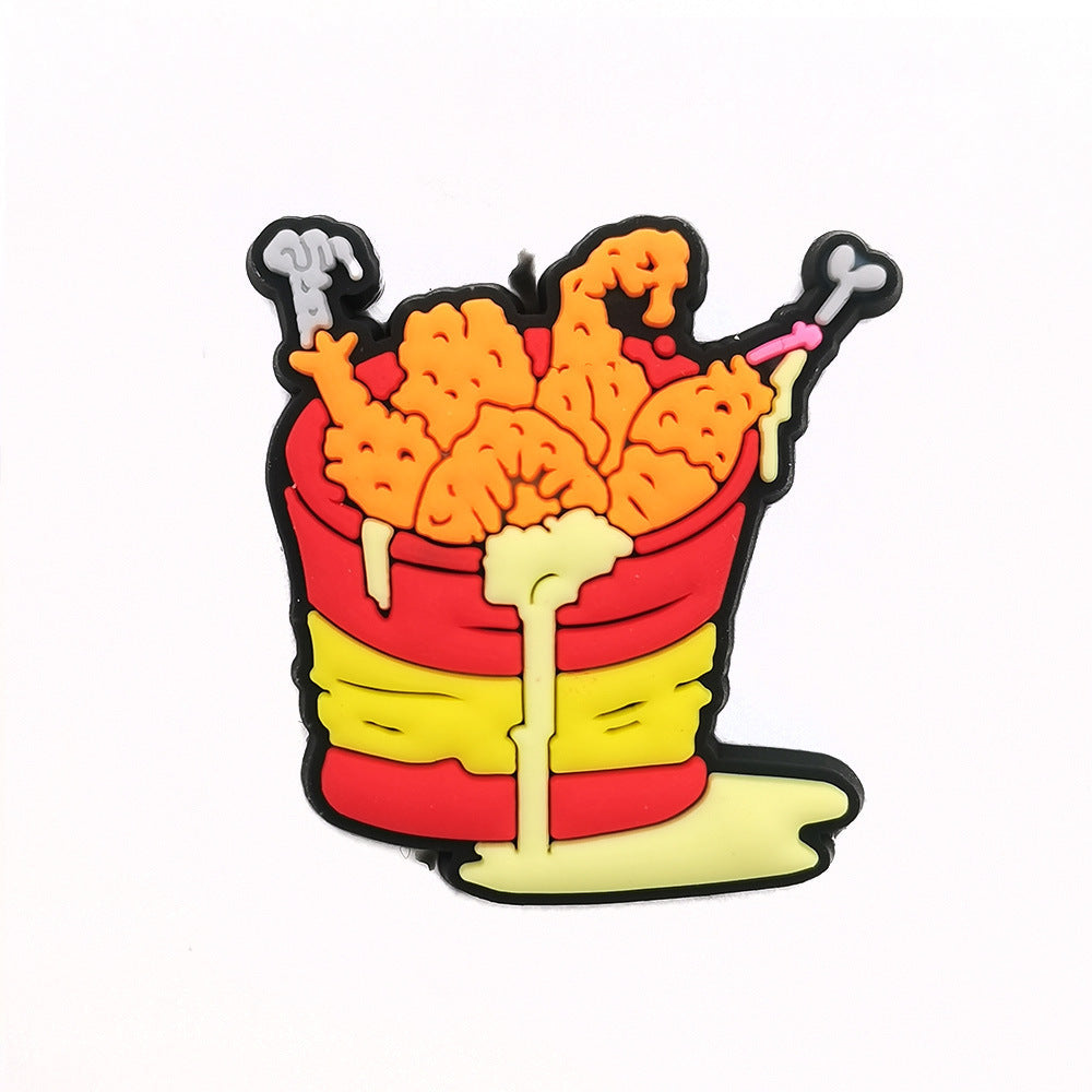 Cartoon Food Hole Shoes Shoe Ornament Shoe Buckle PVC Eva Sandals Decorative Accessories