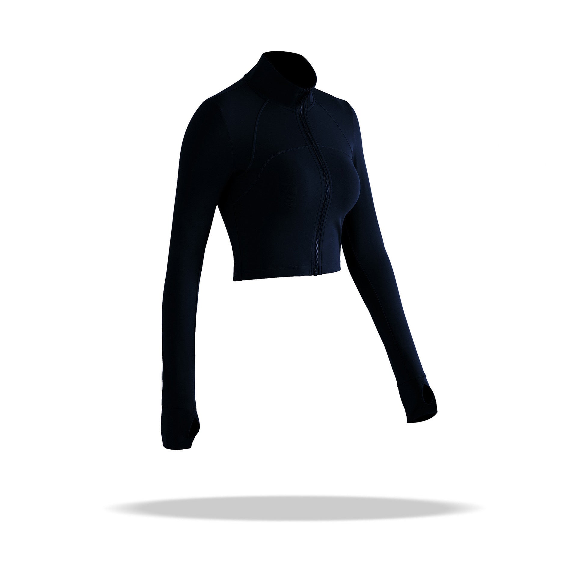 Women's Slim Fit Stand Collar Nude Short Coat