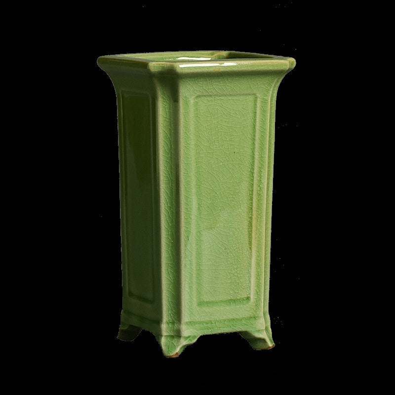 Four Square Tall Chinese Style Retro Floating Branch Landscape Flowerpot