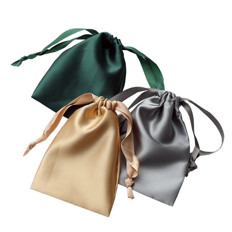 MOQ300 Customized Imitated Silk Fabric Cloth Bag