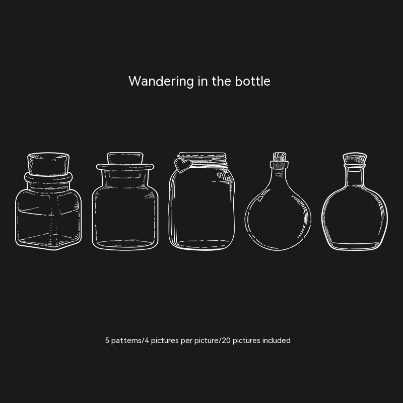 Dried Flower Bookmark Creative Glass Bottle Container PET Sticker Bookmark