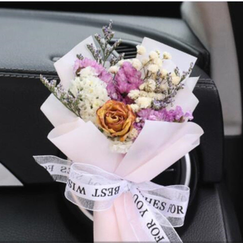 Fashion Creative Dried Flowers Decorative Car Female Motor Air Outlet Fragran